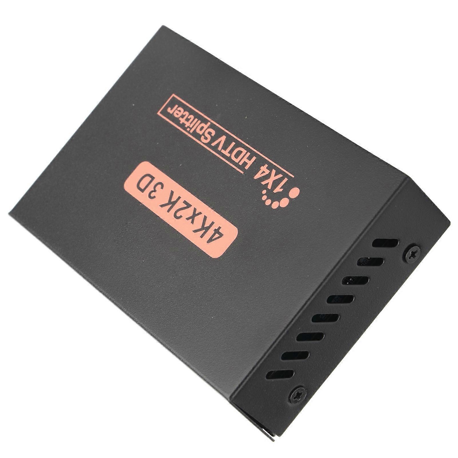 1 In 4 Out 4K HD Multimedia Interface Splitter Black Iron Box