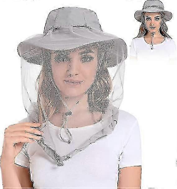 Mosquito Head Net Hat - Bug Cap Upf 50+ Sun Protection With Hidden Netting For Beekeeping Hiking Men & Women