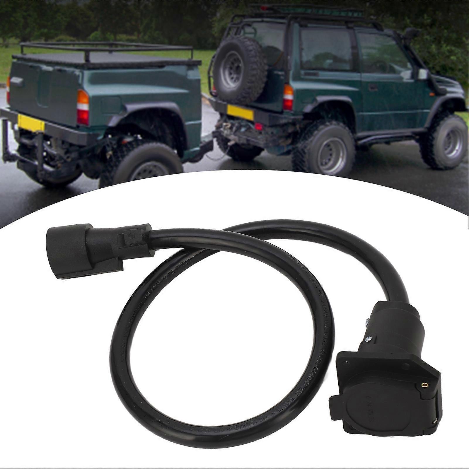 Trailer Extension Cord 7 Way 3ft Double Prong Male Plug Connector RV Connecting Line