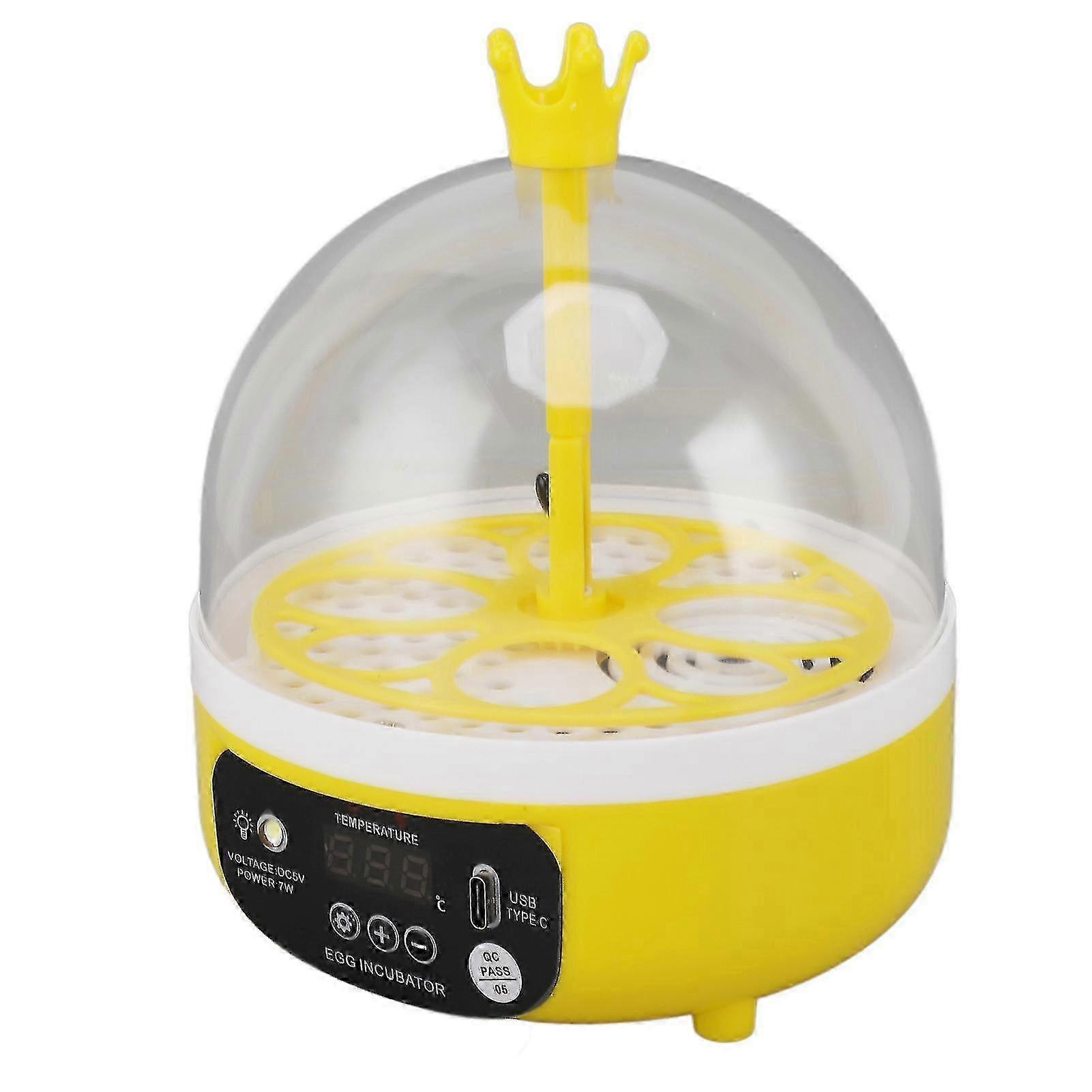 Mini Egg Incubator 4 Eggs Auto Turning 7W 7.1x5.4in Temperature Control
