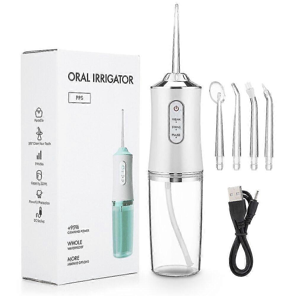 Usb Rechargeable Water Flosser Portable Dental Water Jet 300ml Water Tank Waterproof Teeth Cleaner 0ral Irrigator