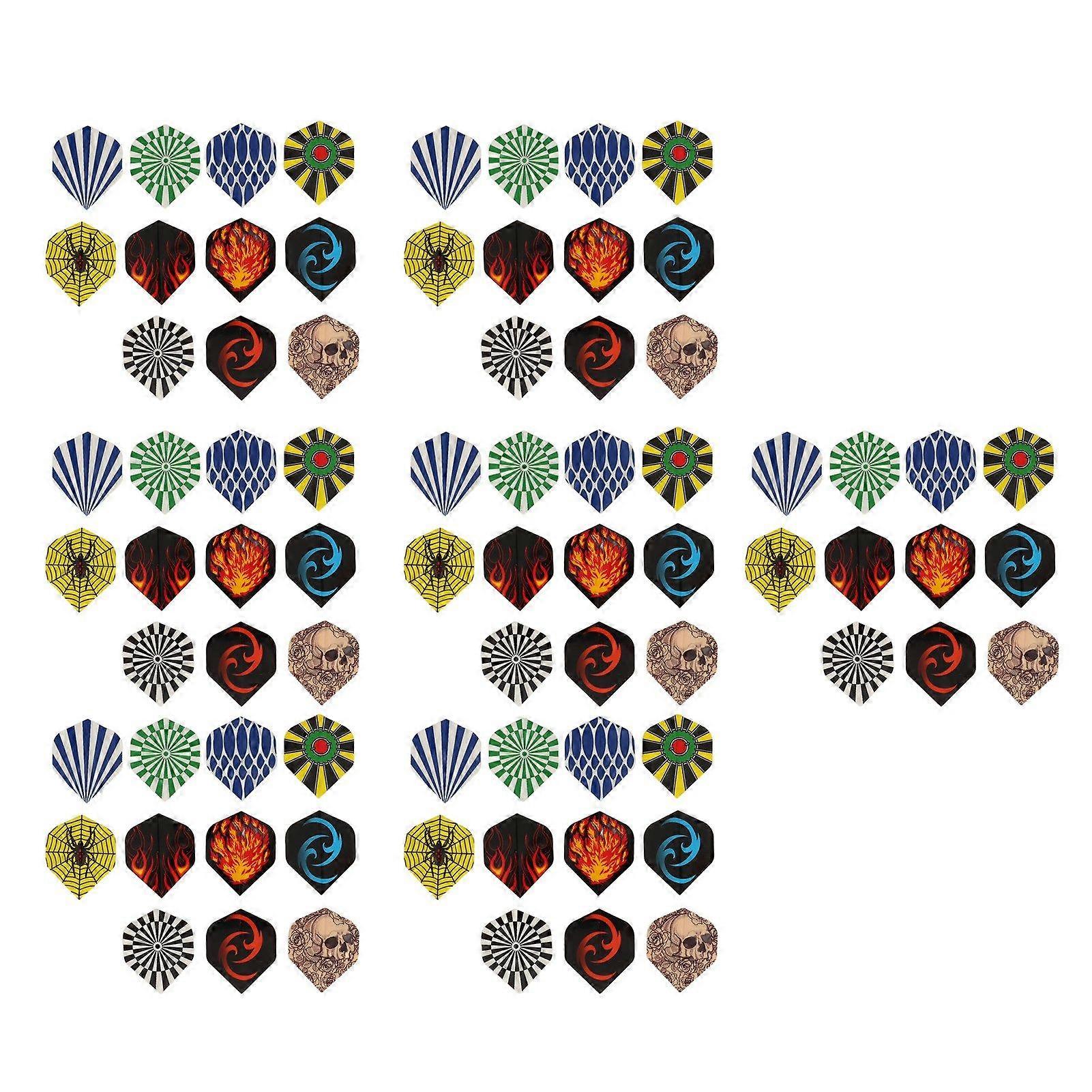77Pcs Dart Flights Durable PET Replacement Feather Tail Wings for Steel Tip Soft Tip Darts