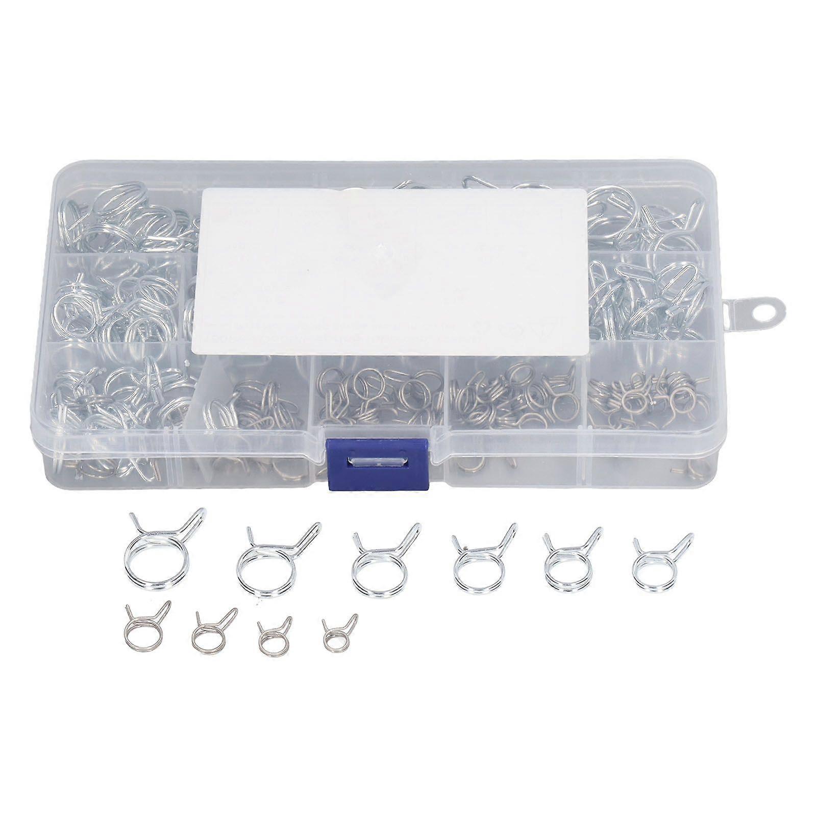 150Pcs Double Wire Spring Tube Clip High Hardness Corrosion Resistance Hose Clamp for Farm