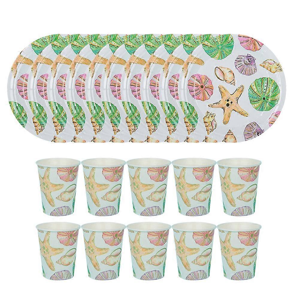 Sea Shell Paper Set with 10Pcs for Party Use
