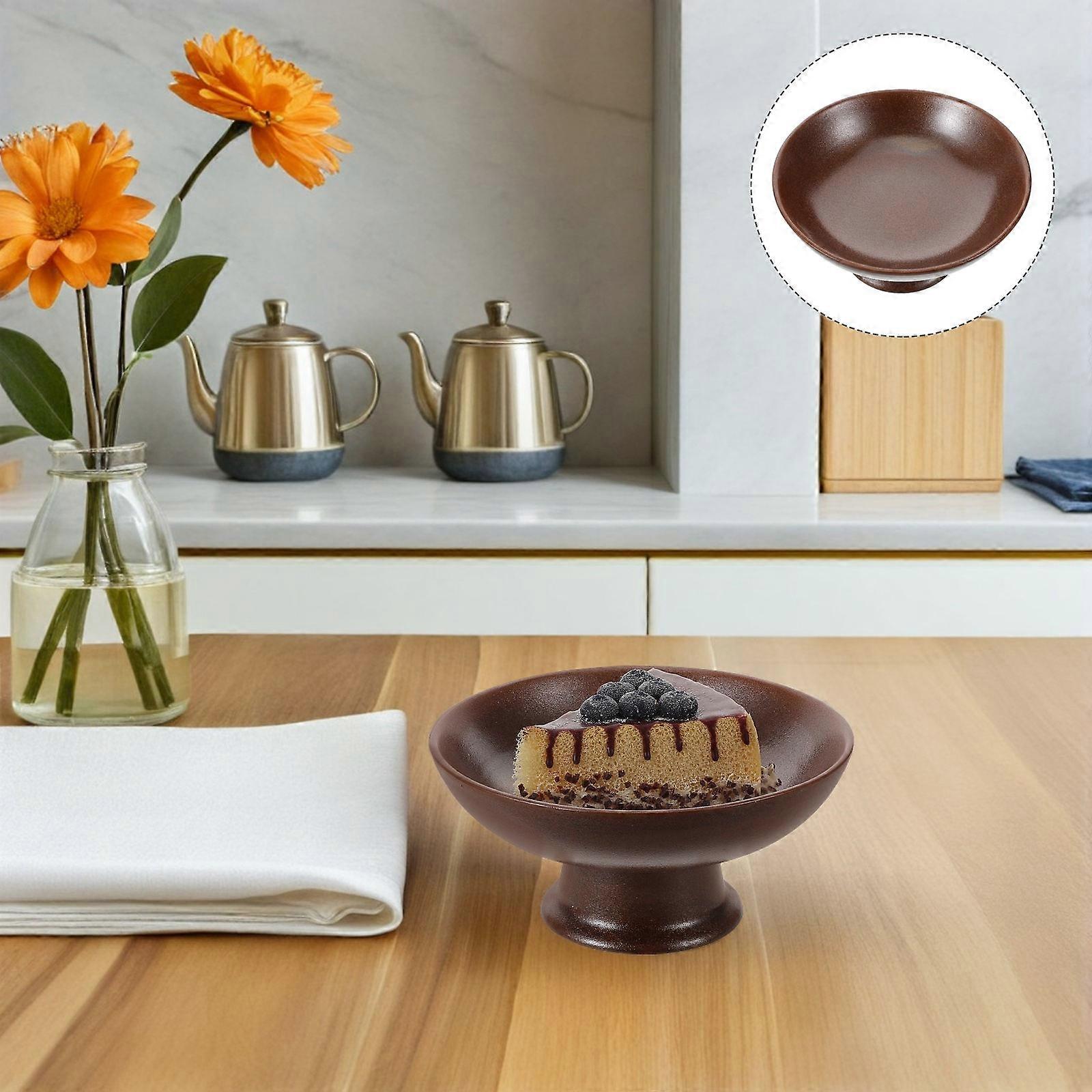 Vintage Ceramic Footed Fruit Bowl for Display 2Pcs Chocolate Snack Plate