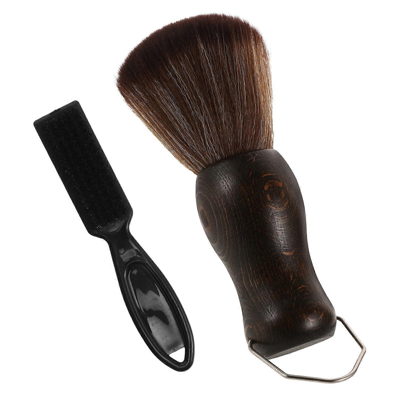 Hairdressing Sweeping Brush Beard Grooming Beard Maintenance Practical Design Wood Plastic Assorted Color Styling 1 Set