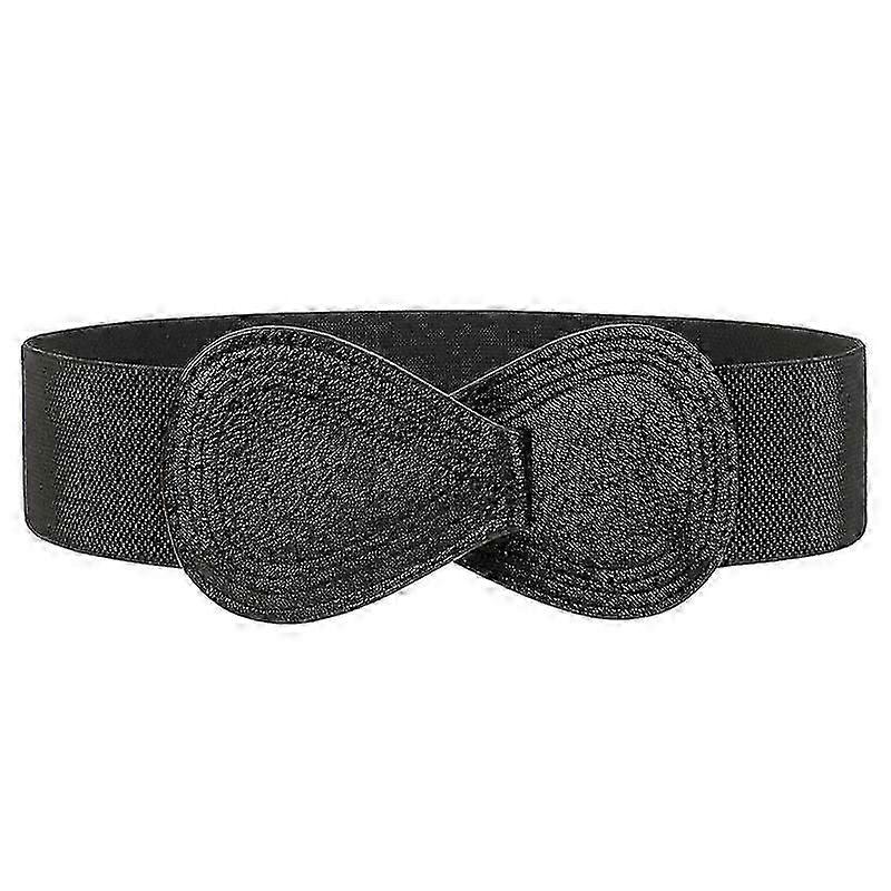 Bredt vintage elastisk midjebelte for kvinner elastisk linning for kjole