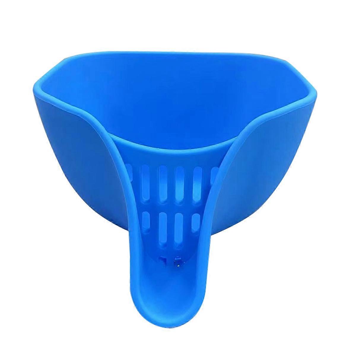 Multifunctional Drain Basket With Spout, for Washing Vegetables Blue