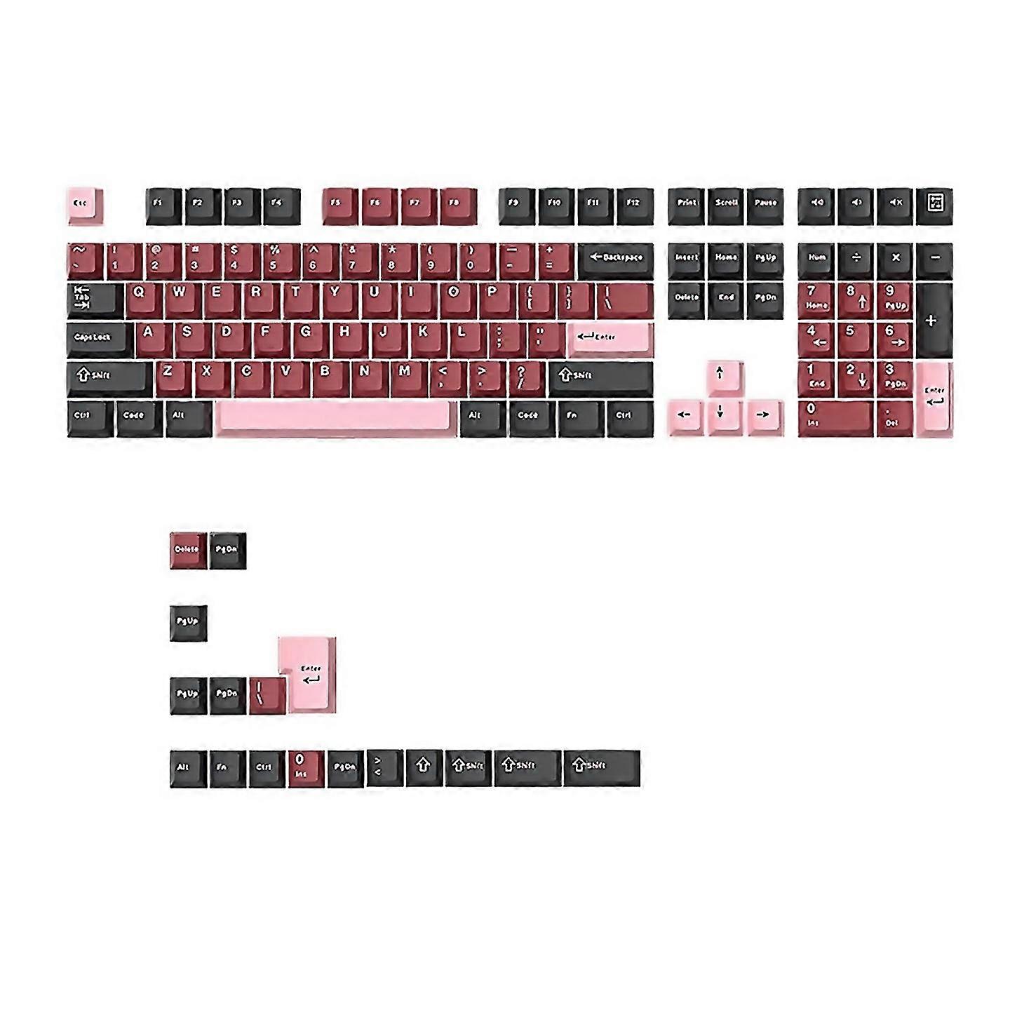 For 125 Keys Pbt Double Shot Keycaps Set Key Caps Cherry Height Typec