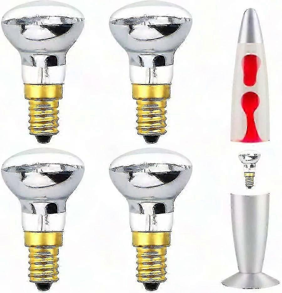 25W E14 R39 נורת מנורת לבה לבנה חמה, זרקור אדיסון בורג קטן, חבילה של 4, דרגת אנרגיה C