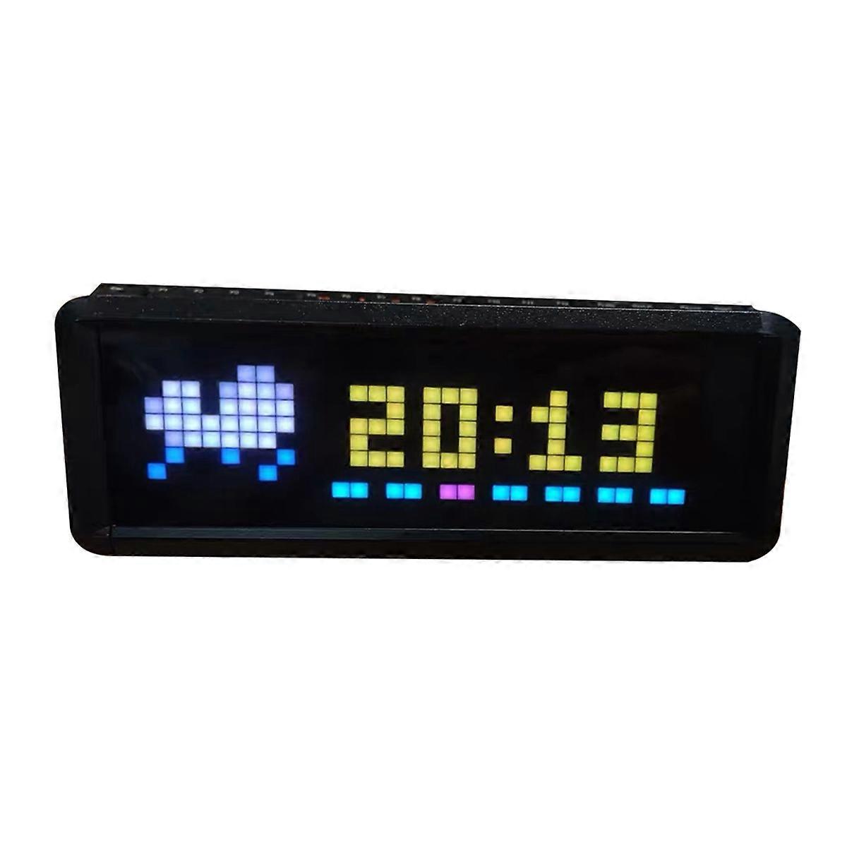 Mini LED Displays Clocks with Weather Clocks Stocks Cryptocurrency Bitcoin Forex Price Desktop Dot Matrix Screen WIFI A