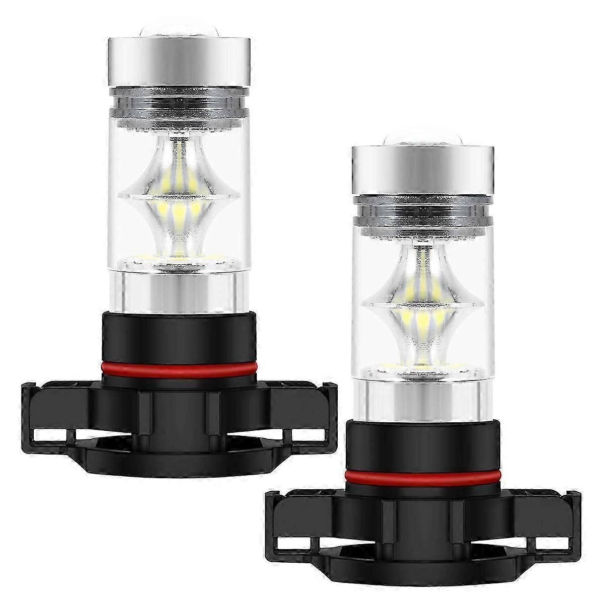 2x 5202 H16 PS24w عالية الطاقة 100 واط 6000 كيلو سوبر أبيض بقيادة الضباب أضواء درل لمبة