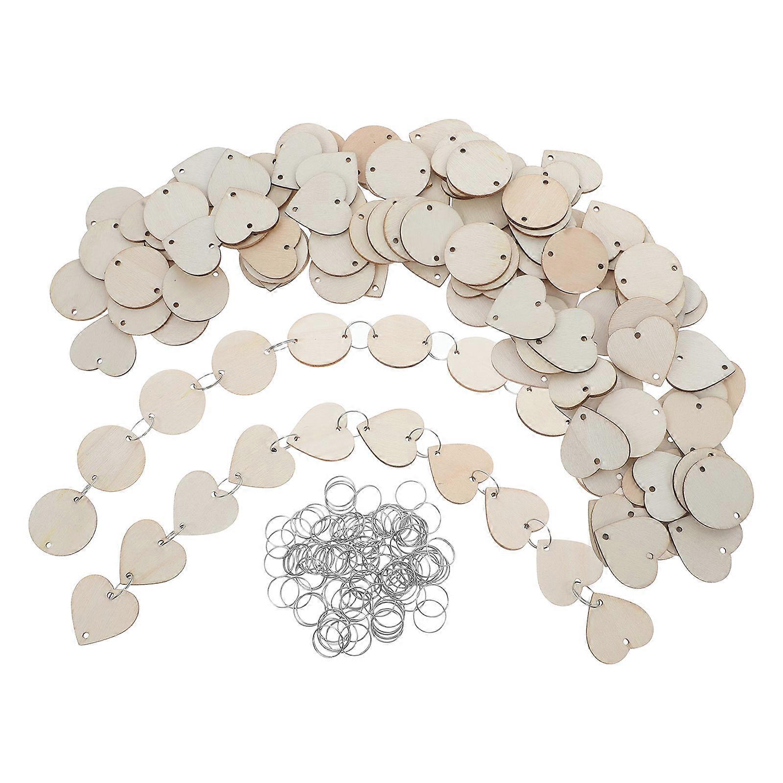 Heart Shaped Wood Slices for Craft for 500Pcs Wooden Tags Set