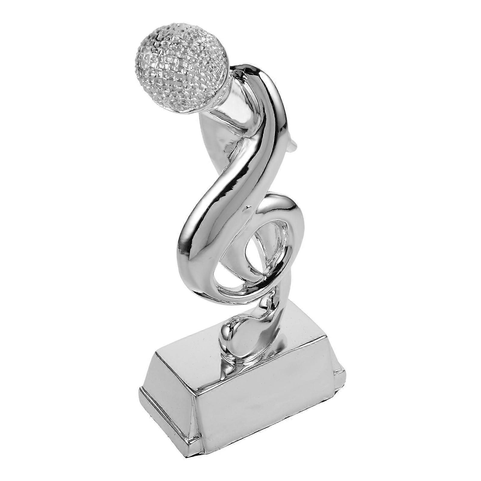 Music Recognition Trophies Microphone Trophy for Karaoke Events 2Pcs