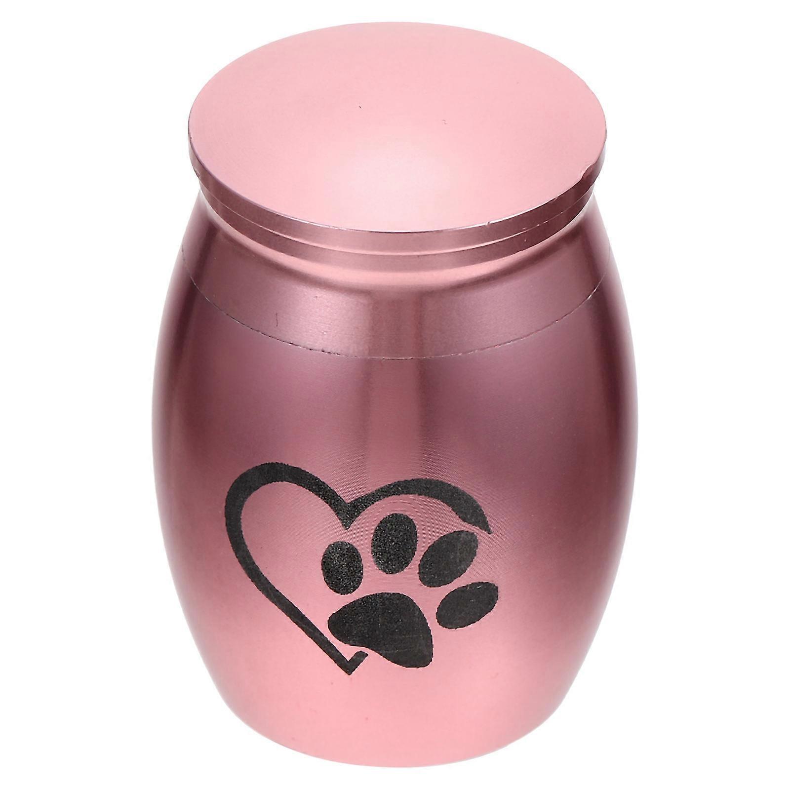 Pet Ashes Jar Metal Cat Urn for Dog Cremation 2Pcs Rose Gold Container