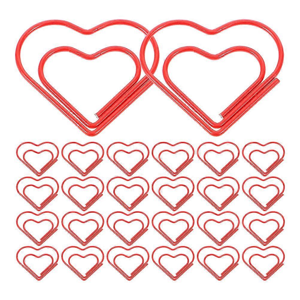 Decorative Tiny Clips 320 Pcs Heart Shaped Paper Clips Designed For Office Use Red Color Cute Organization