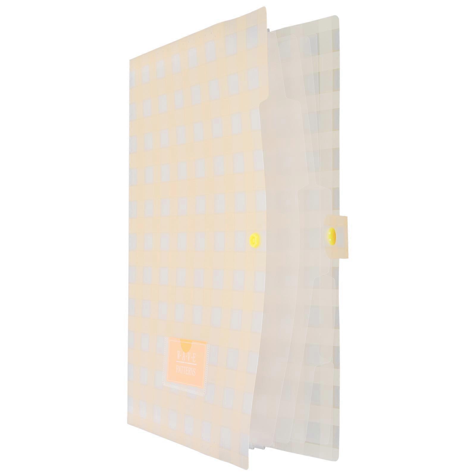 Plastic File Folder For Document Lovely Accordion Bag Home Use Yellow 32.5X23.7X1.8CM 1Set