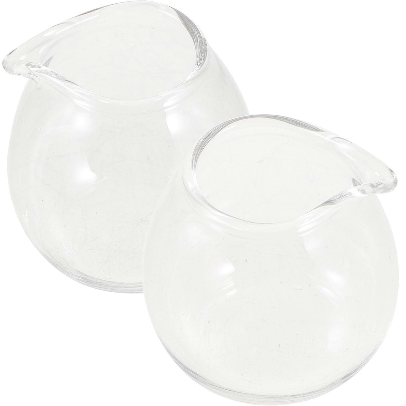 Mini Glass Pitcher for Milk Frothing 8Pcs Transparent Coffee Creamer Set