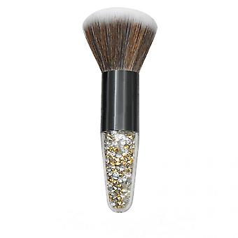 Veeki 1pcs  diamond transparent handle loose powder brush makeup brush small fat pier conical crystal particles quicksand handle blush foundation brus