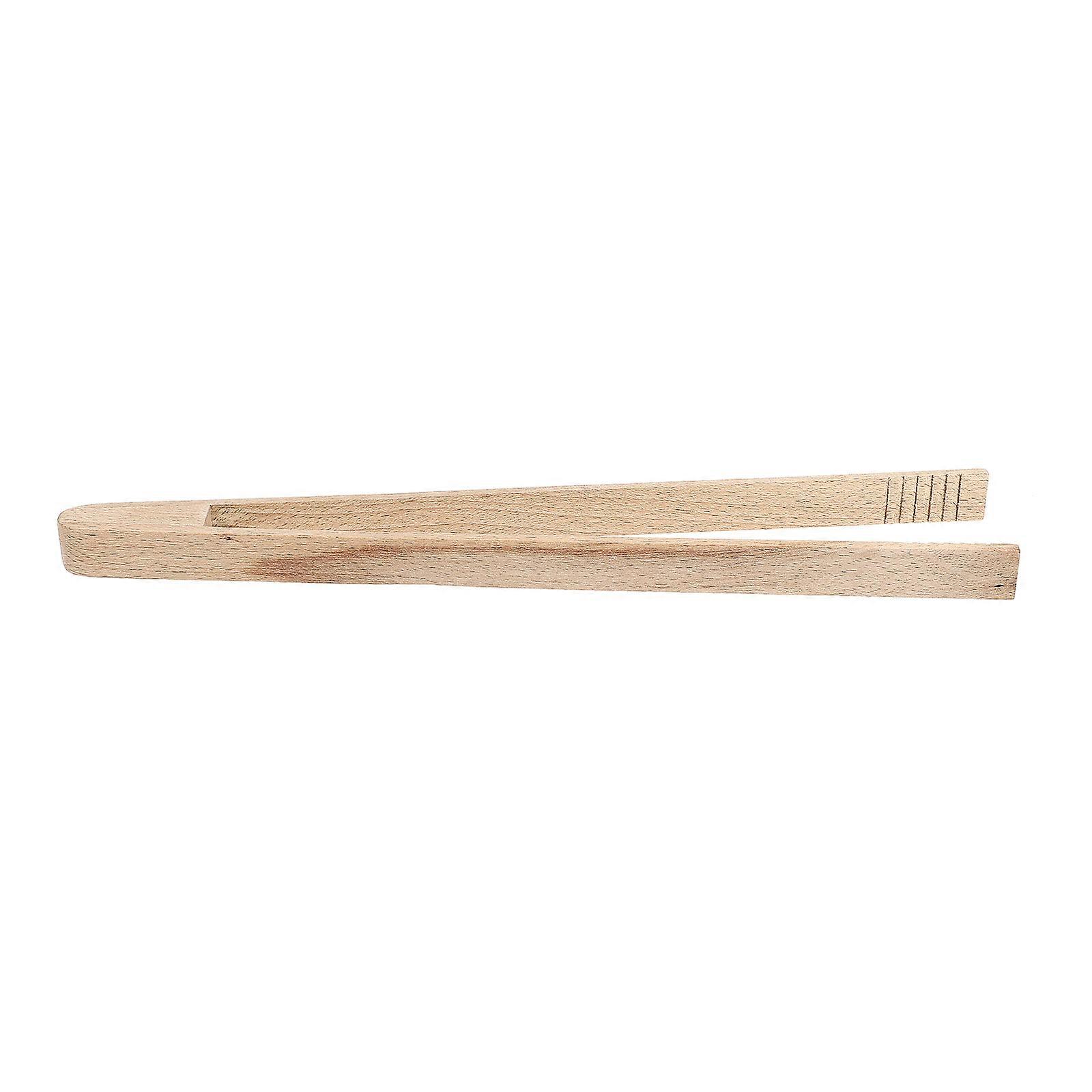 Bamboo Tongs for Toast 3Pcs Beige Beech Toaster Kitchen Tongs Set