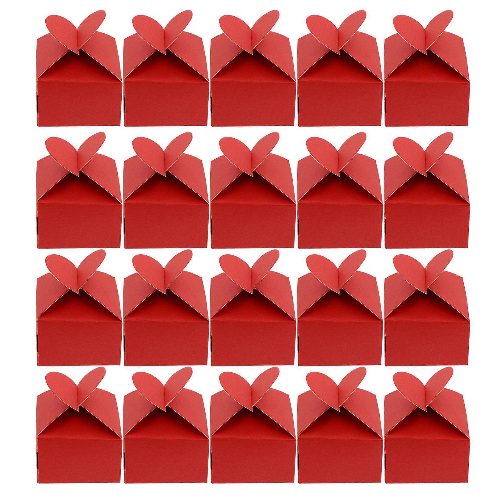 Red Heart Candy Box Paper Candy Case for Wedding 100Pcs Durable