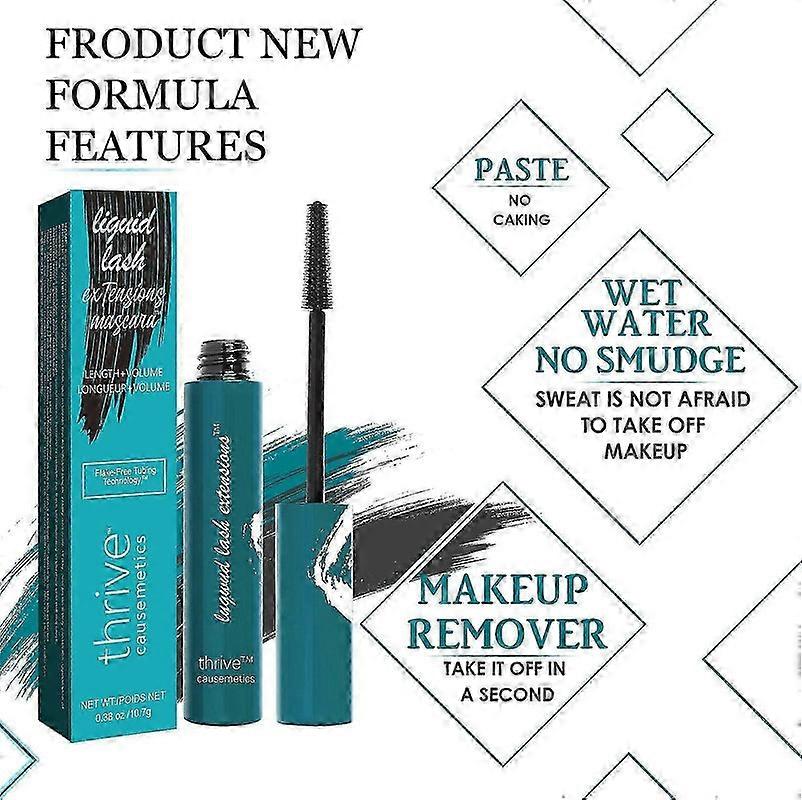 Thrive Causemetics Liquid Lash, utrolig lengde, langvarig holdbarhet, null klumper, hypoallergenisk (svart)