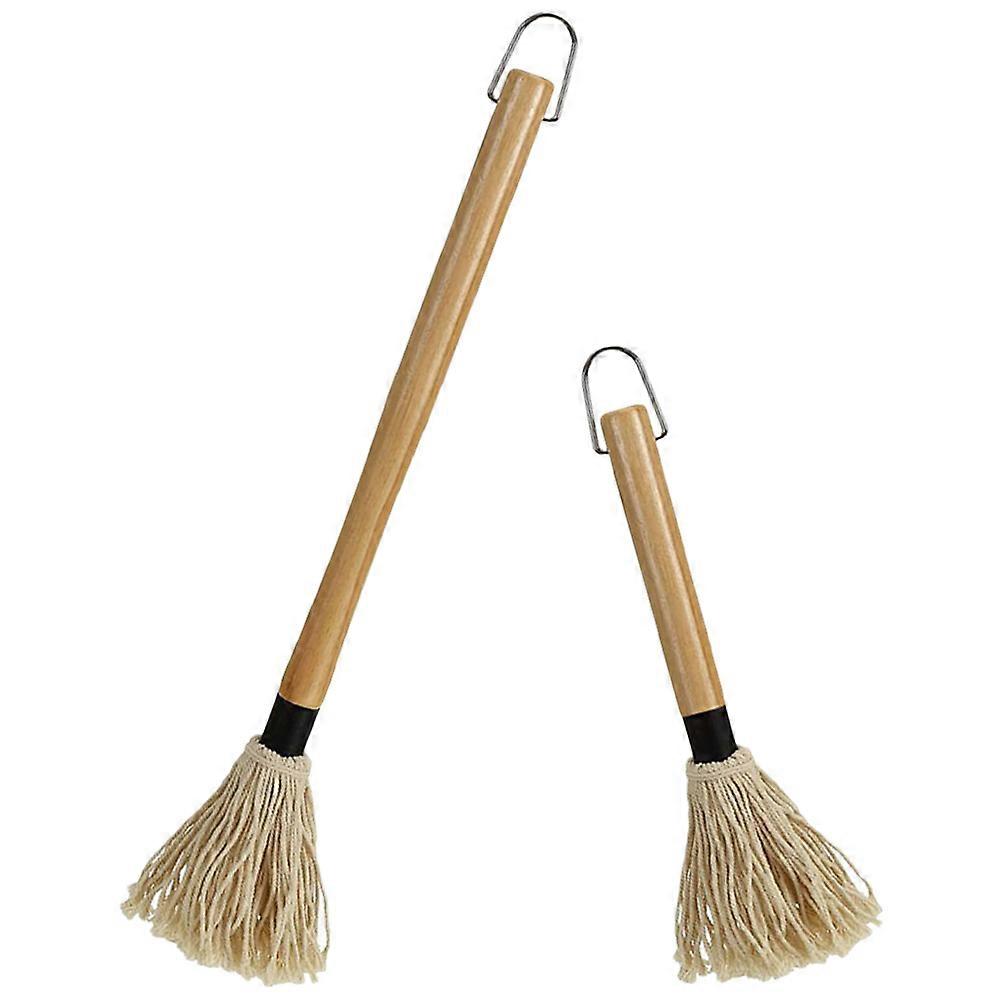 Barbecue Brush for Roasting and Sauce Basting 4Pcs with Wooden Handle