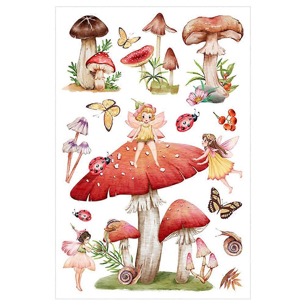 Mushroom Wall Stickers For DIY Room Decoration Assorted Color Splashproof