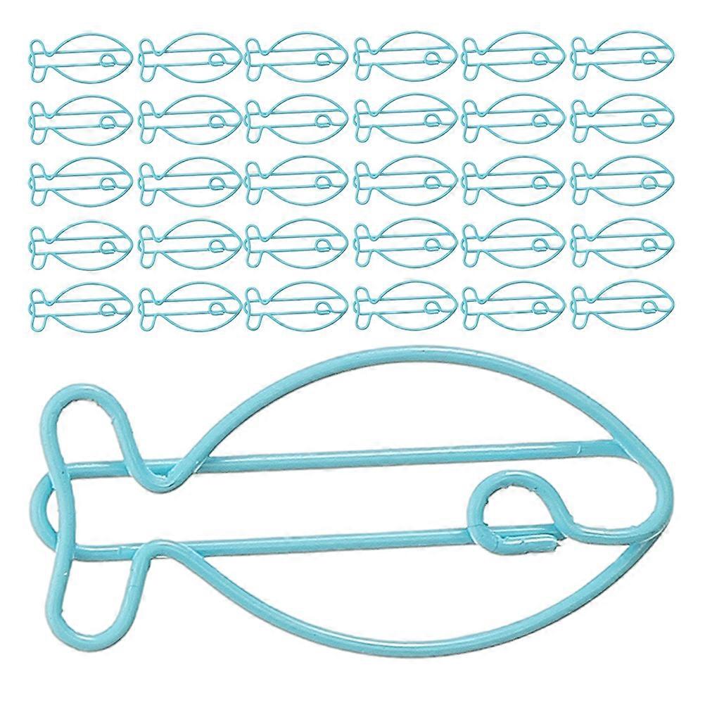 Sky-Blue Fish Paper Clips 300Pcs for Document Management and Office