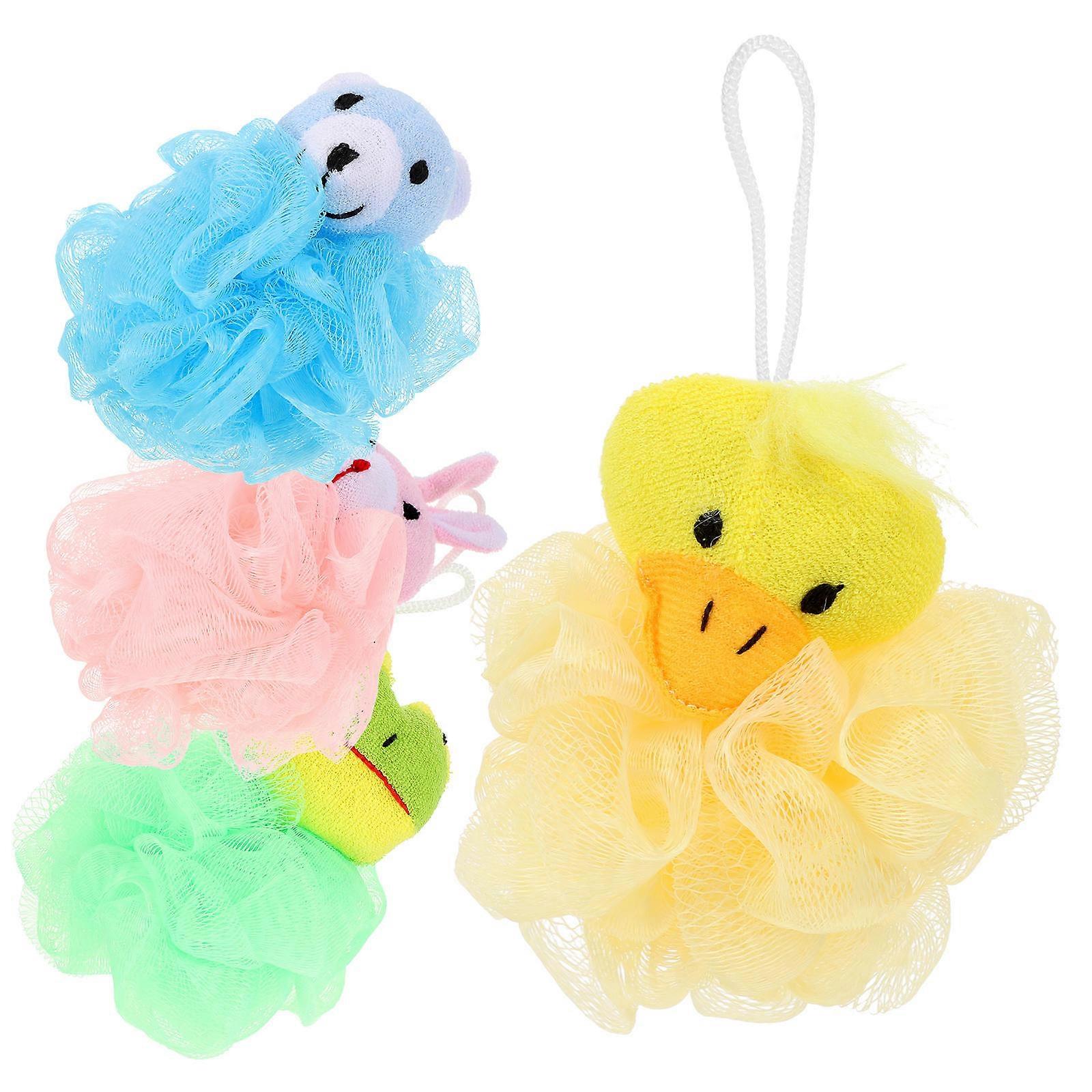 Bath Loofahs Soft Bath Ball for Shower Use 20Pcs Assorted Color Cartoon Design
