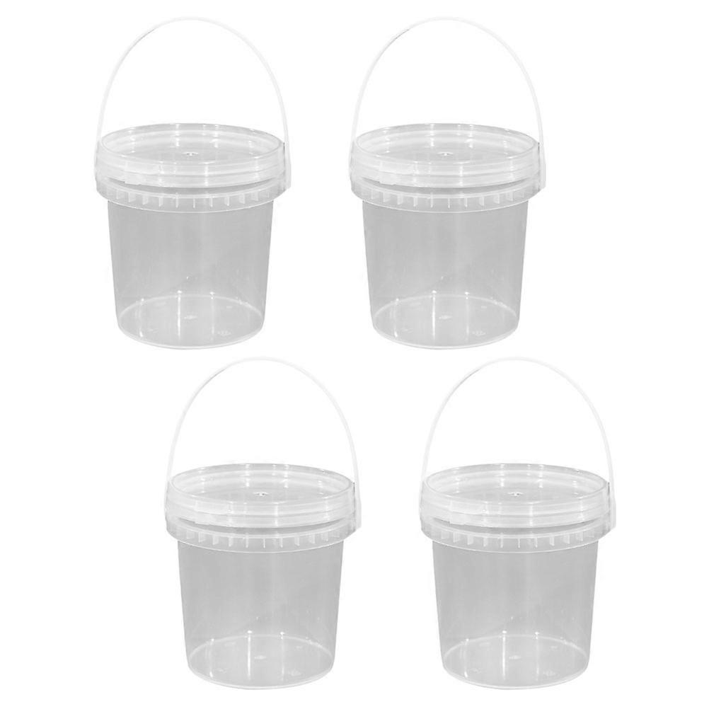 Ice Cream Bucket Clear Buckets for Storage 4Pcs Practical Plastic Containers