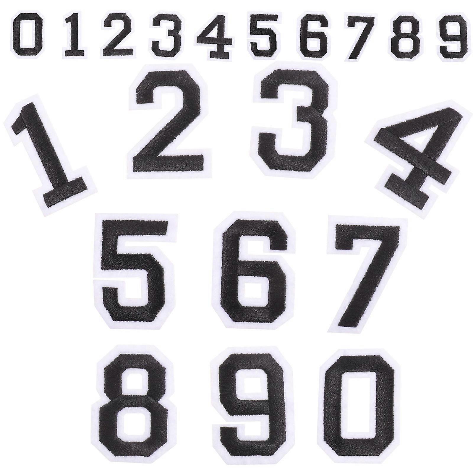 Self Adhesive Numerals Sticker Set For Custom T-Shirts Football Shirts Black Durable Material Rectangular Shape