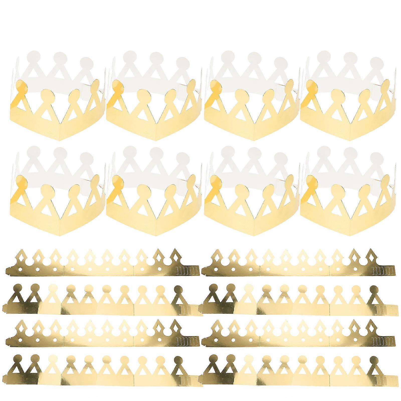 Golden Crown Hat for Birthday Party Use Includes 48Pcs Party Hats