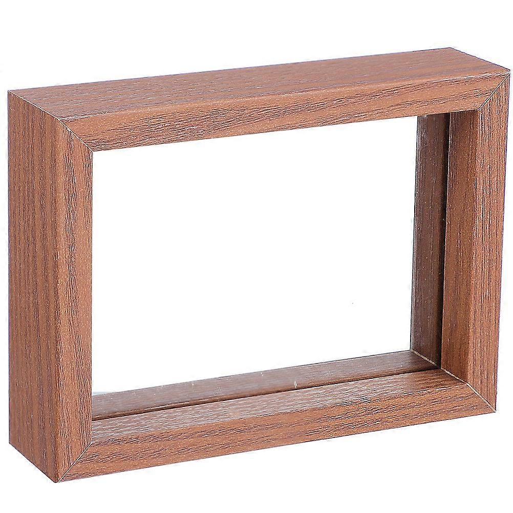 Glass Specimen Frame Picture Frame for Decoration 4Pcs Light Brown Set