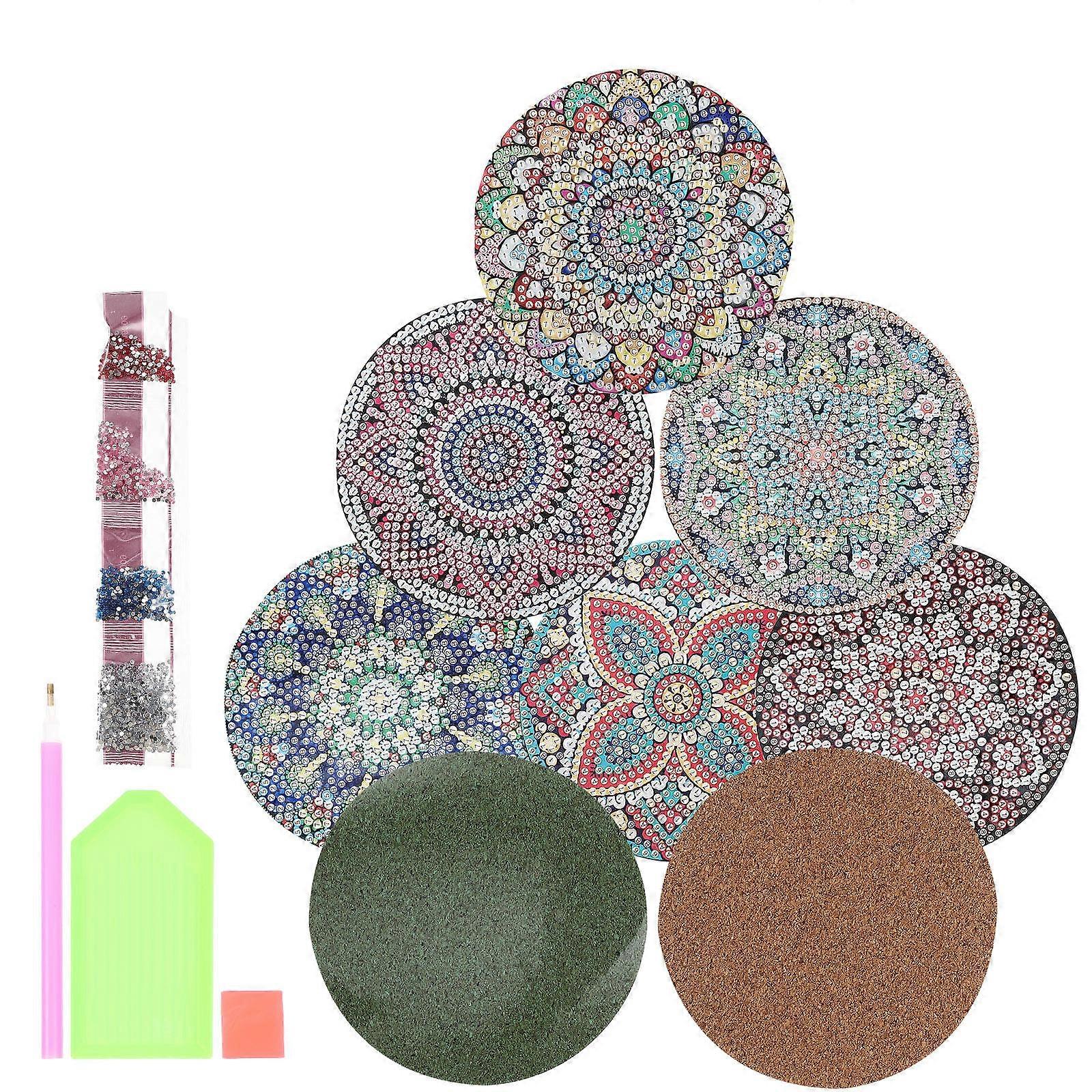 Acrylic Coasters Diamond Art Design for Kitchen Use 3Sets