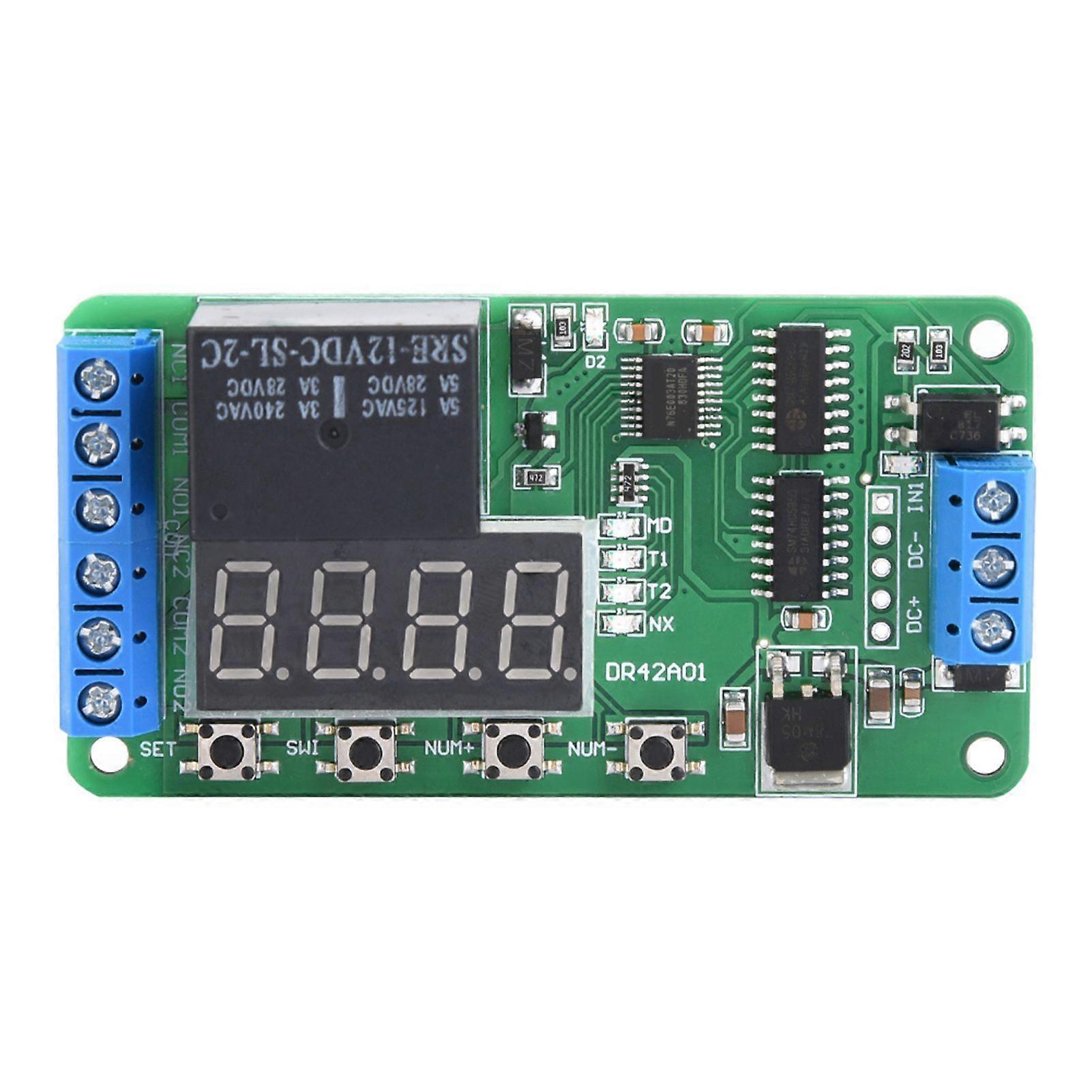 12V Dual Channel Multifunctional DPDT Delay Timer Relay Time Control Switch DR42A01