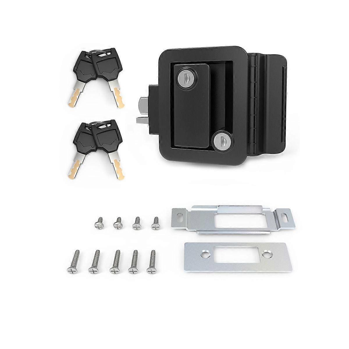 RV Entry Door Lock, Aluminum Alloy Internal and External Mechanical Lock, Built-in Deadbolt Security Lock for Camper, Travel Trailer