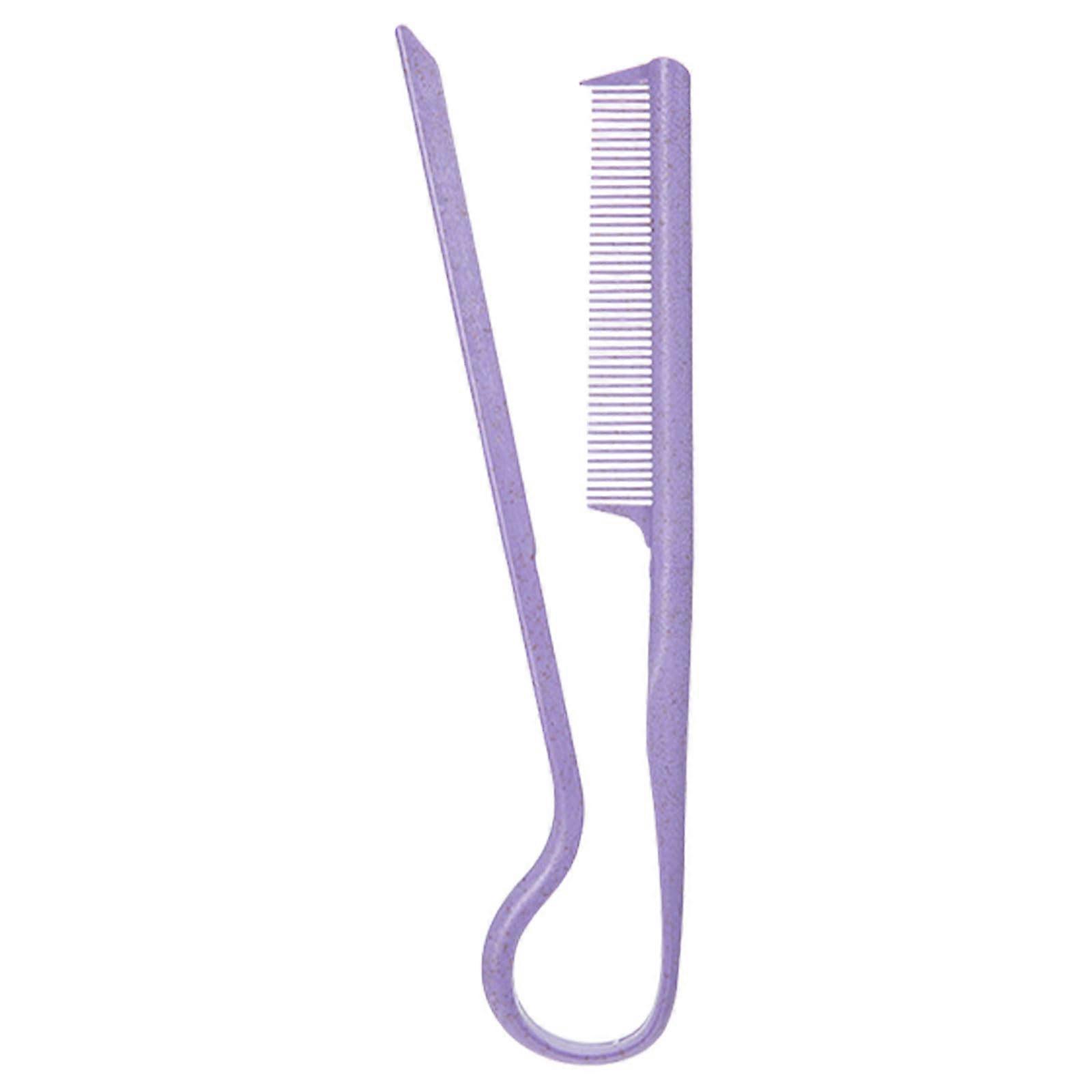 Hair Straightening Brush For Women Everyday Use Quick Styling Parting Comb Purple