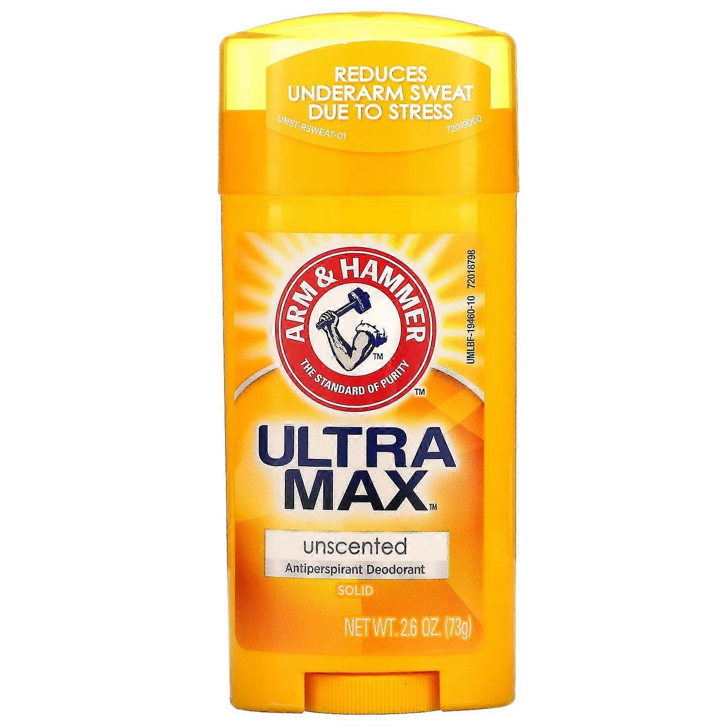 Arm & Hammer, UltraMax, Solid Antiperspirant Deodorant, Unscented, 2.6 oz (73 g)