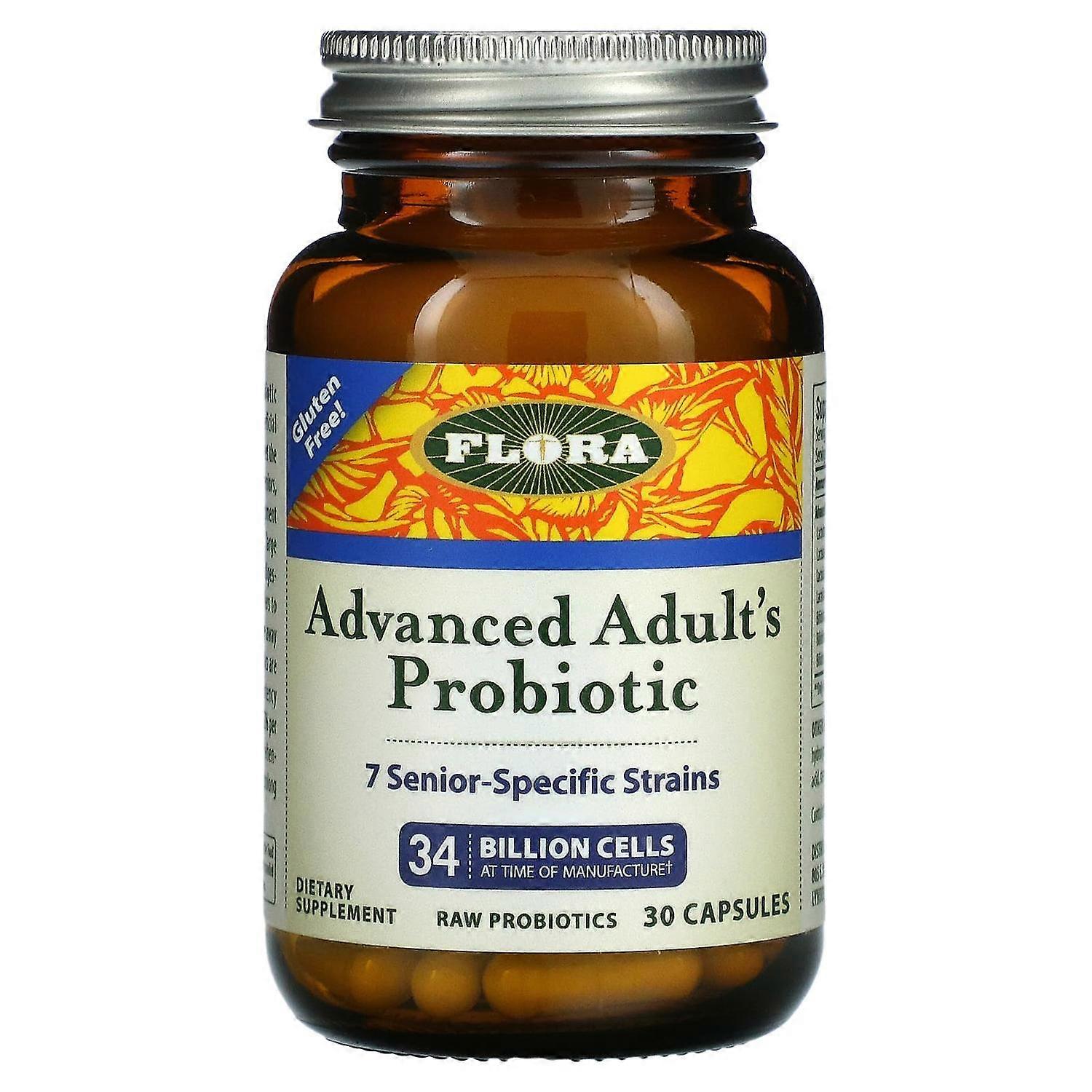 Flora, Advanced Adult's Probiotic, 34 Billion Cells, 30 Capsules
