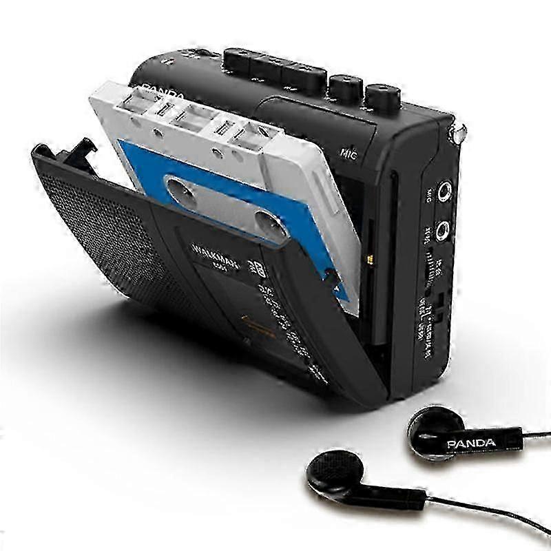 Portable Retro Cassette Player with AM/FM Radio, Built-in Speaker, and 3.5mm Headphone Jack