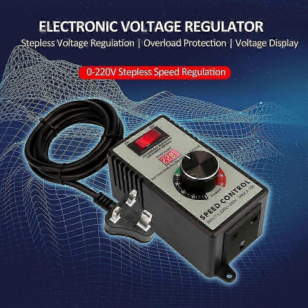 Electronic Voltage Governor AC Motor Speed Controller Electric Router Exhaust Fan Grinder Drill Variable Voltage Regulator Switch LED Display