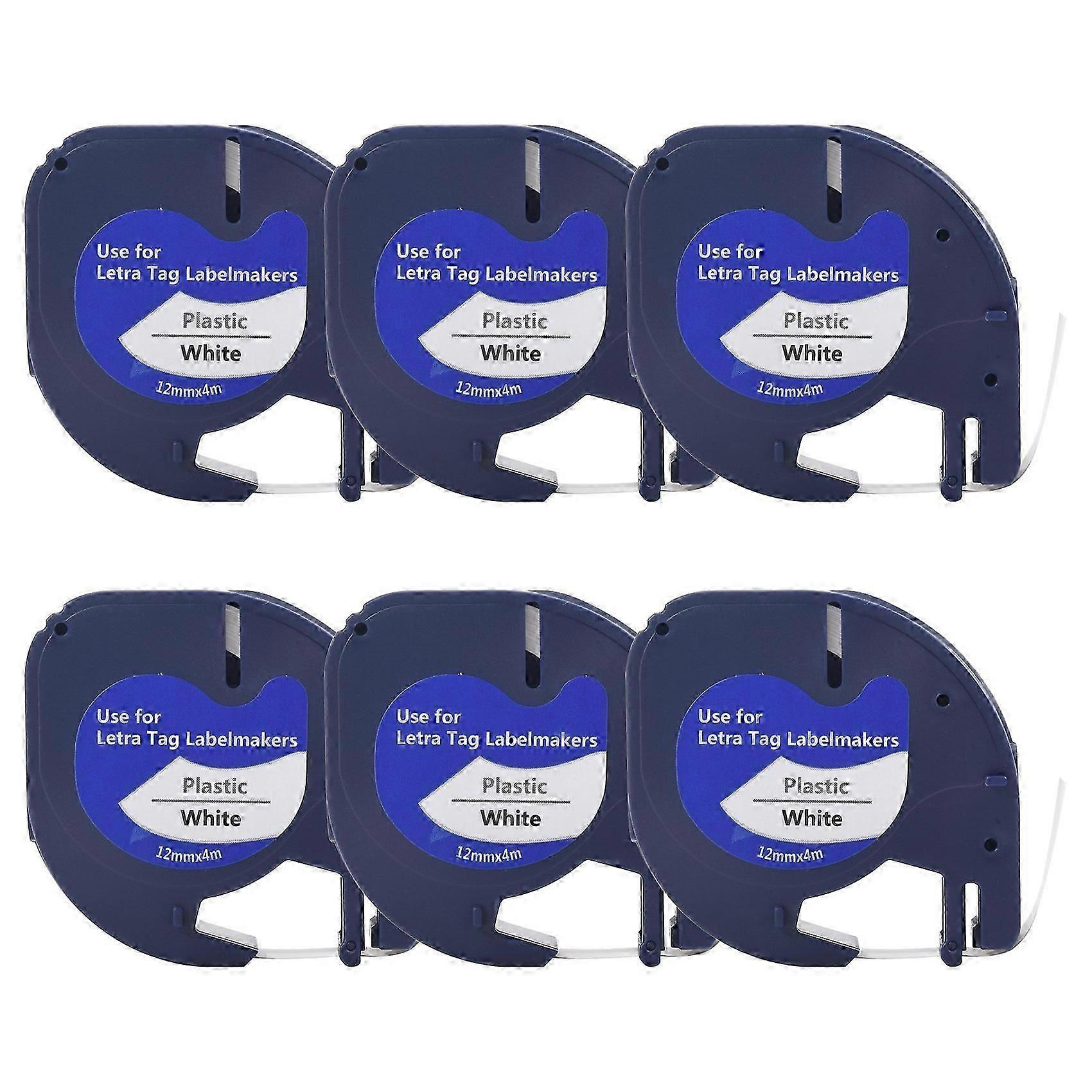 letratag refills 6pcs 4m x 12mm label tapes for dymo 91331 label maker