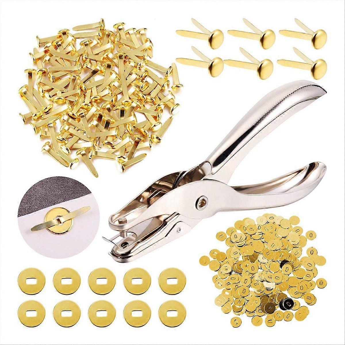 Paper Fasteners Paper Brads, and Plated Brass Washers with Hole Punch