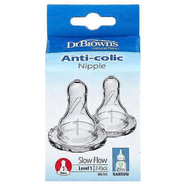 Dr. Brown's, Natural Flow®, Anti-Colic Nipple,  0 Months +, Slow Flow, 2 Pack
