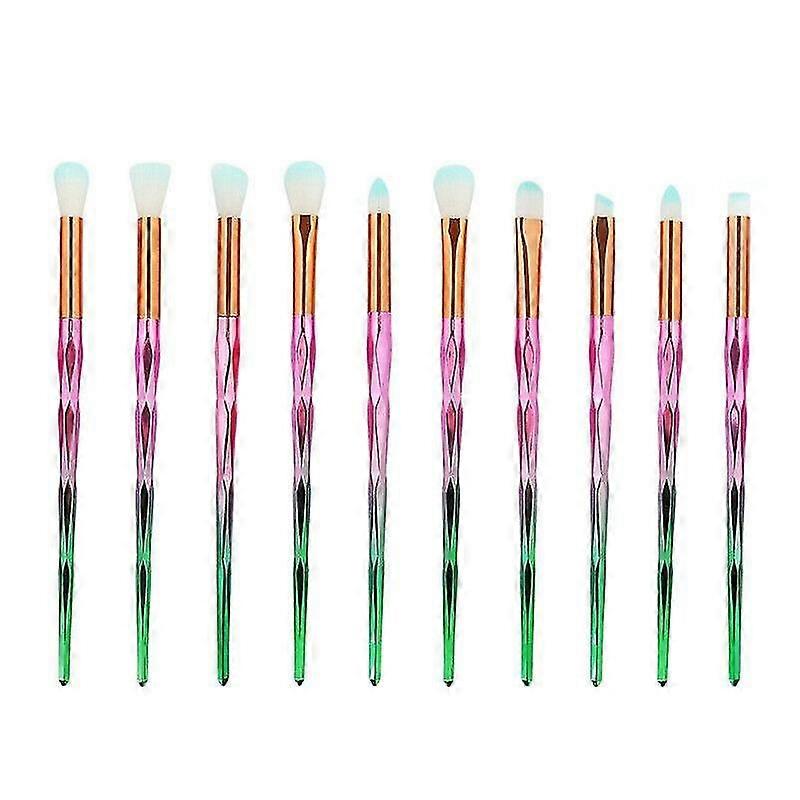 10個のダイヤモンドメイクアップブラシセットパウダーアイシャドウアイシャドウ眉リップブレンドブラシ
