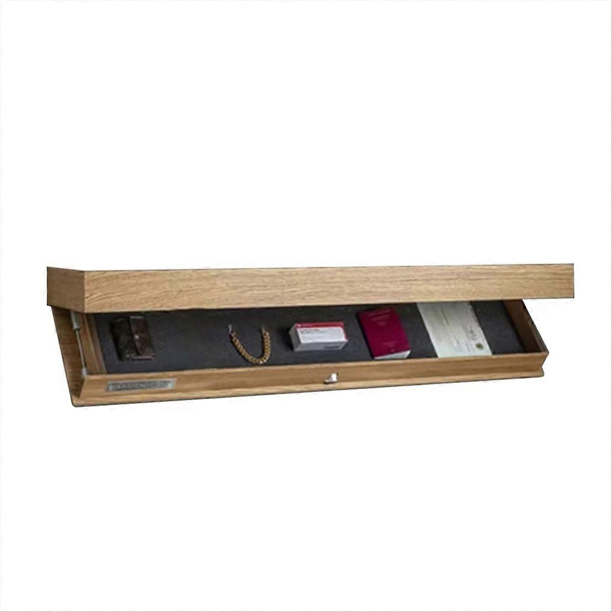 Solid Wood Floating Shelf with Hidden Compartment Home Decor A