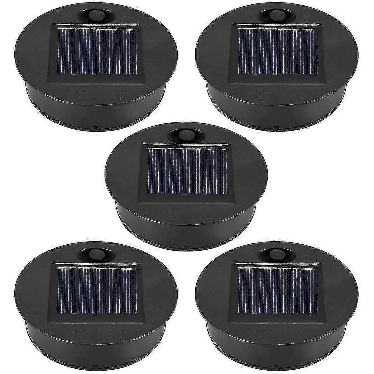 25-26 5 Pack Replacement Solar Light Parts(Top Size 2.76 Inches, Bottom Size 2.36 Inches),7 Lumens Warm Wh