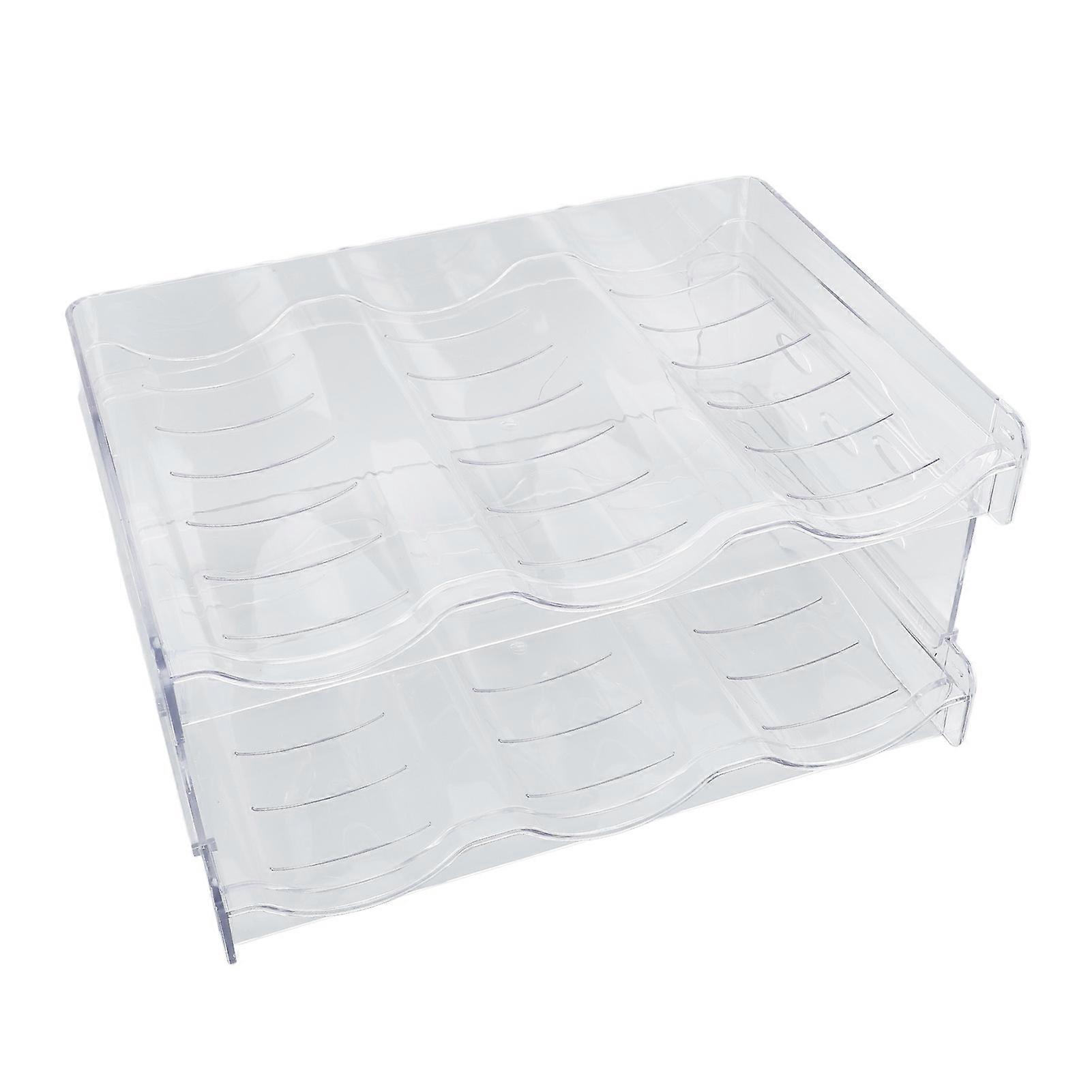 Stackable Water Bottle Organizer Double Layer Transparent Plastic Desktop Cup Storage Rack for Kitchen Cabinet 3 Bottles Per Shelf 