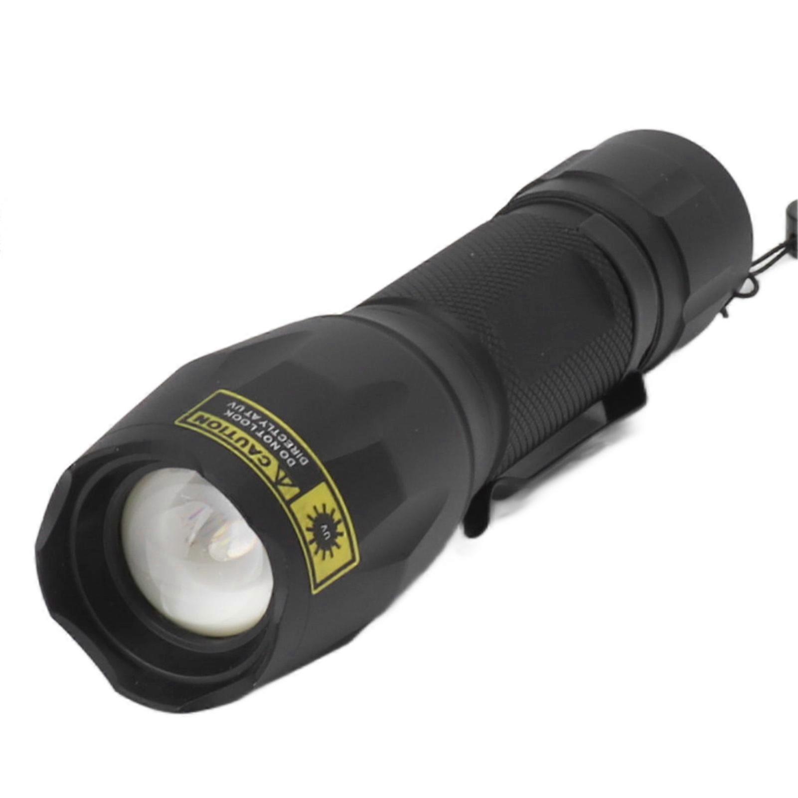 LED Ultraviolet Flashlight UV White 2 in 1 395nm Adjustable Aluminum Alloy Flashlight for Checking Bill 